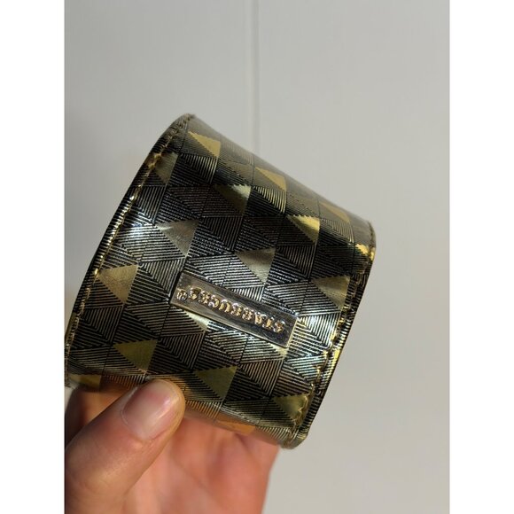 Starbucks Metallic Gold Coffee Cup Sleeve Reusable Triangle Pattern Holiday - Picture 7 of 7